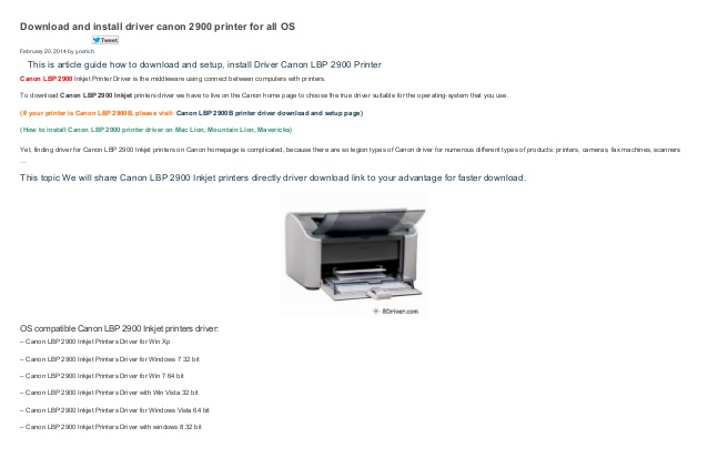 install canon 2900 printer driver
